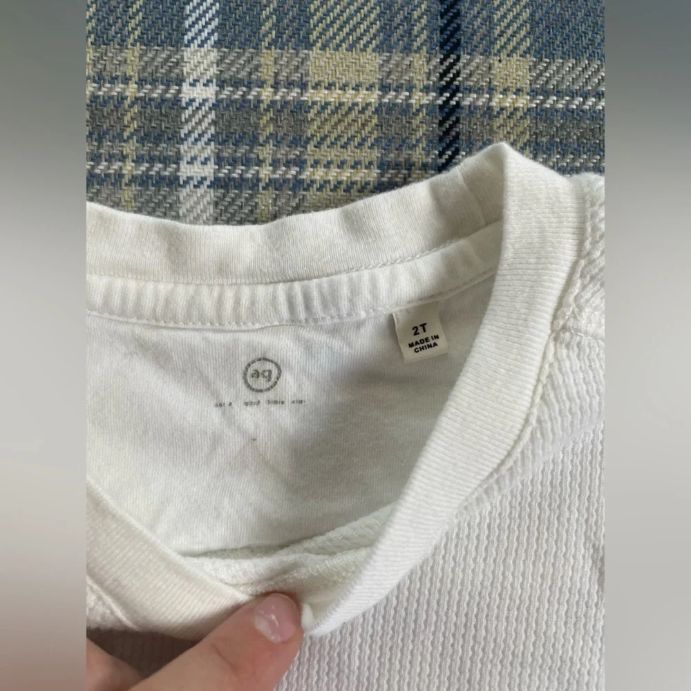 AG Adriano Goldschmied Toddler Boys White Waffle Short sleeved Shirt